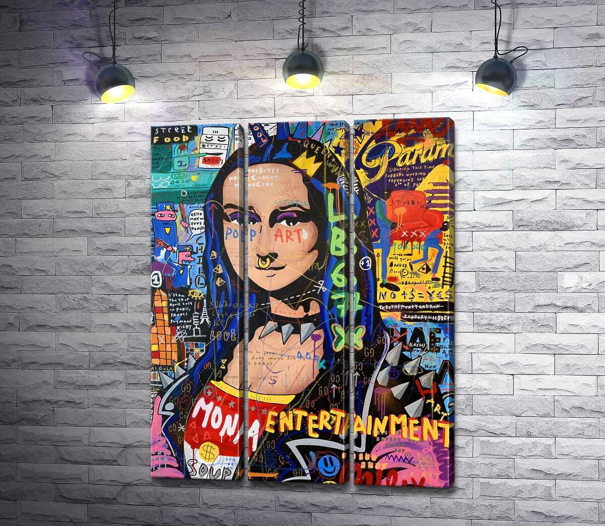 модульная картина Панк Мона Лиза (Punk Monalisa) (Модуль №2) - Джисбар (Jisbar)