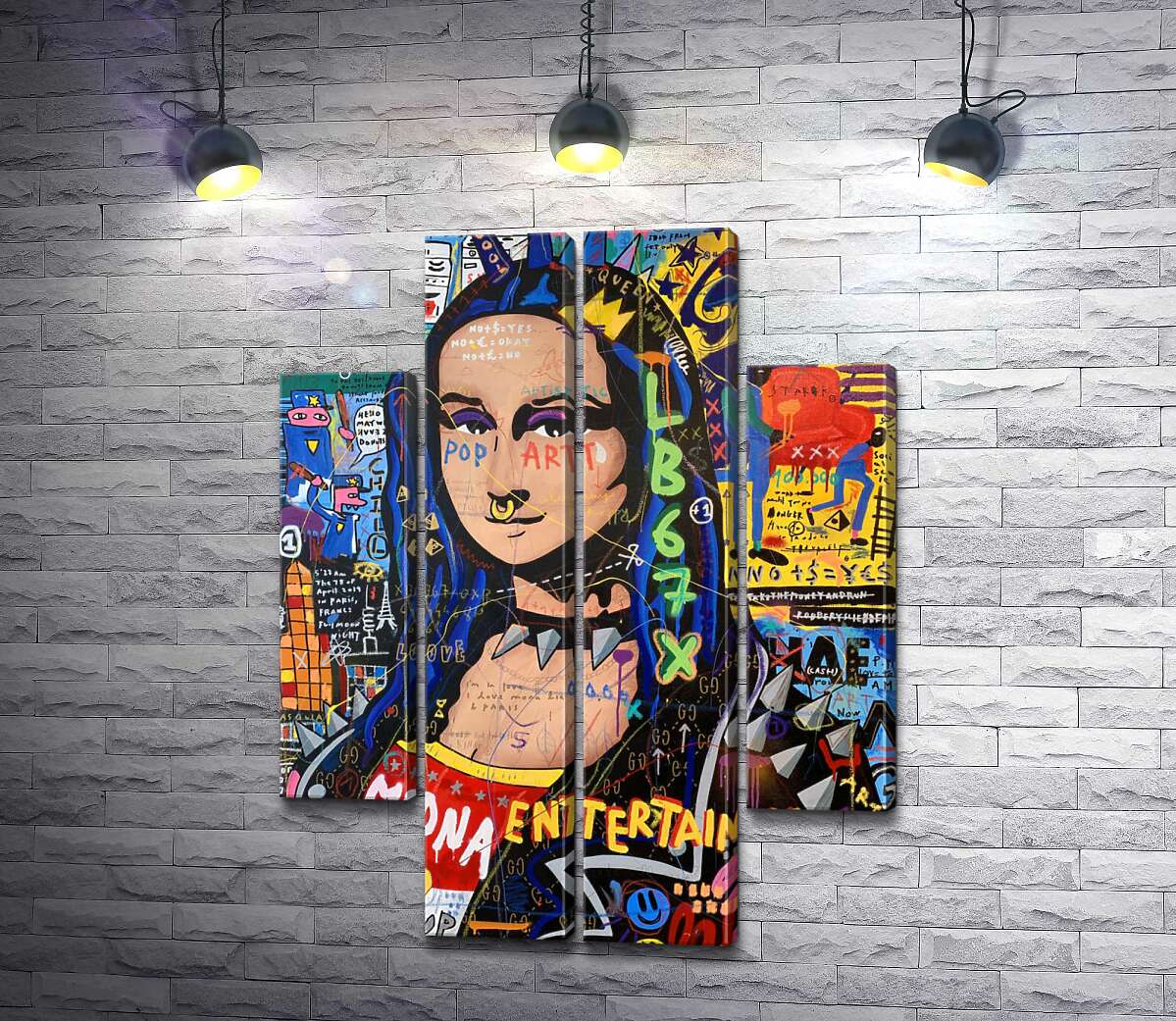 модульна картина Панк Мона Ліза (Punk Monalisa) (Модуль №20) - Джісбар (Jisbar)