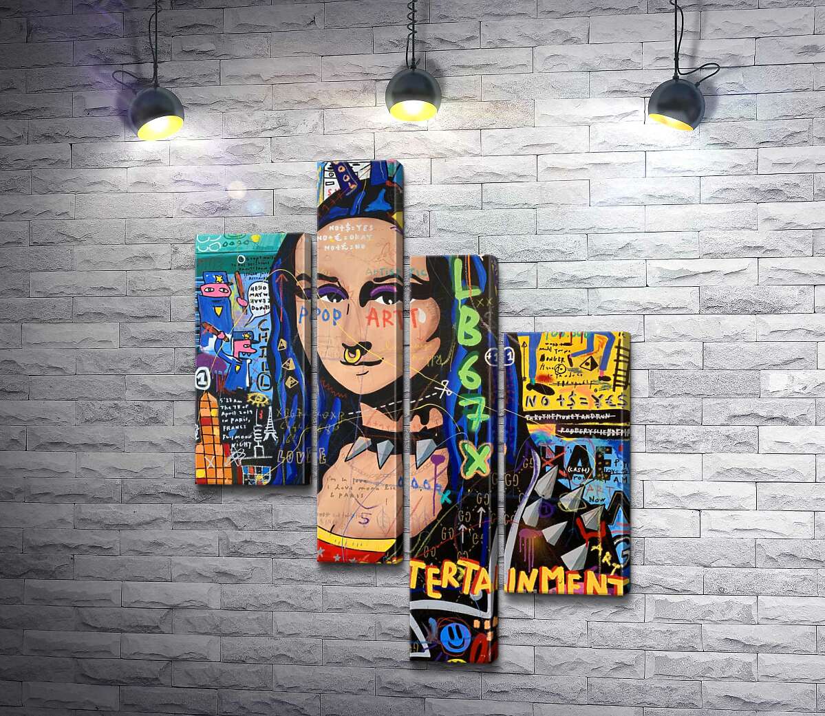 модульная картина Панк Мона Лиза (Punk Monalisa) (Модуль №21) - Джисбар (Jisbar)