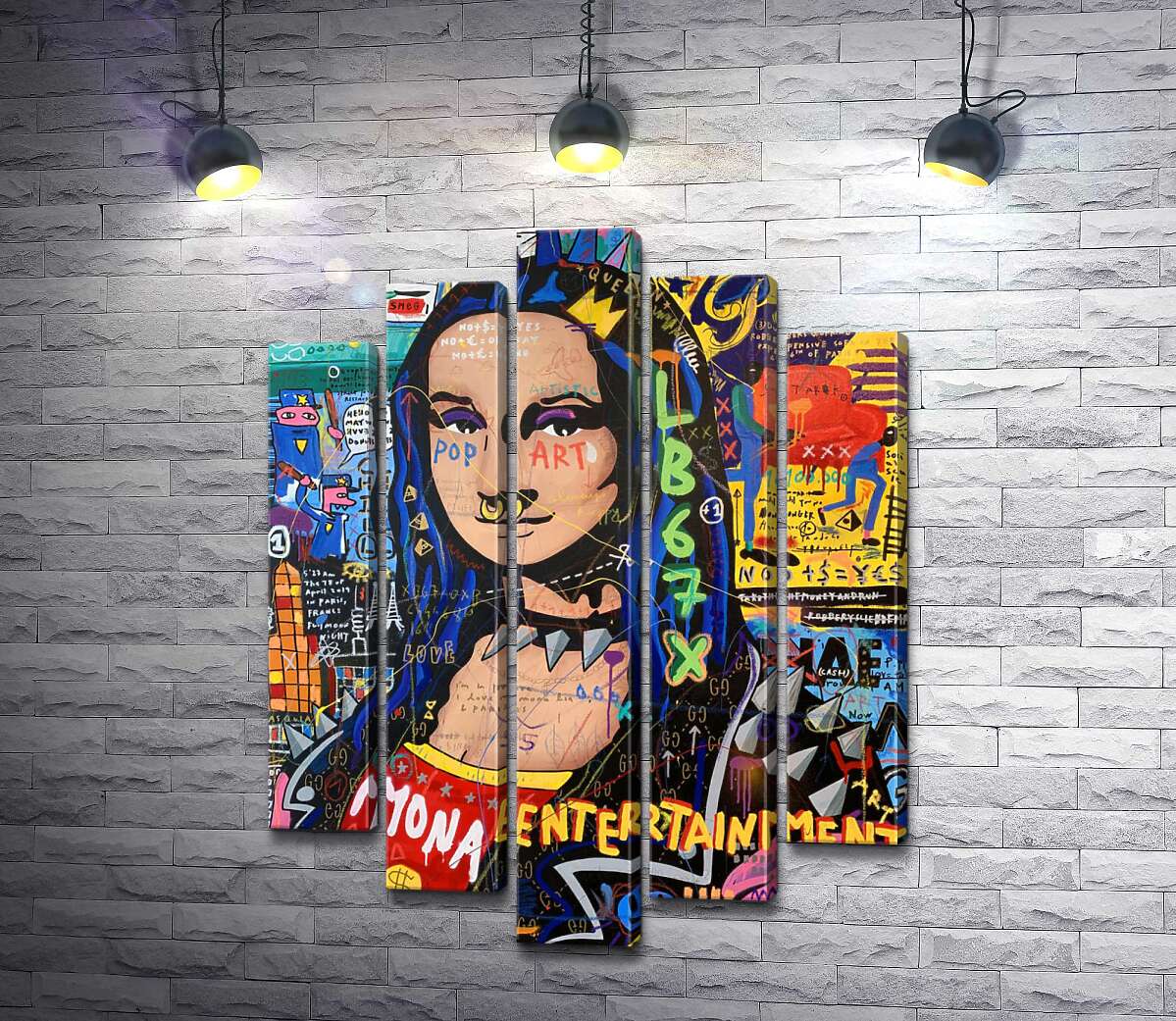 модульная картина Панк Мона Лиза (Punk Monalisa) (Модуль №4) - Джисбар (Jisbar)