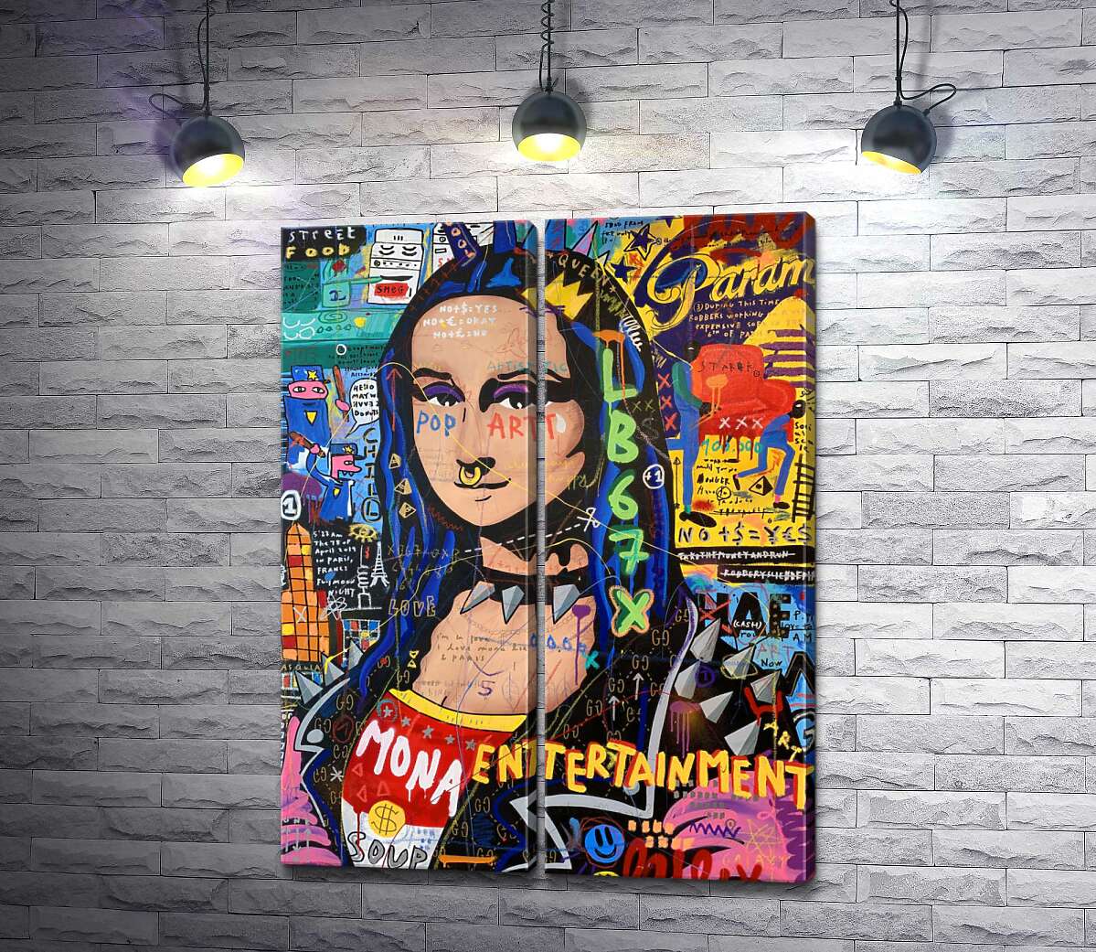 модульная картина Панк Мона Лиза (Punk Monalisa) - Джисбар (Jisbar)