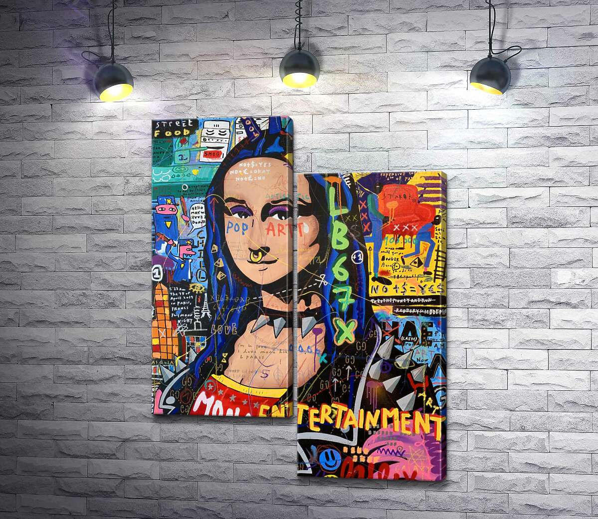 модульна картина Панк Мона Ліза (Punk Monalisa) (Модуль №9) - Джісбар (Jisbar)