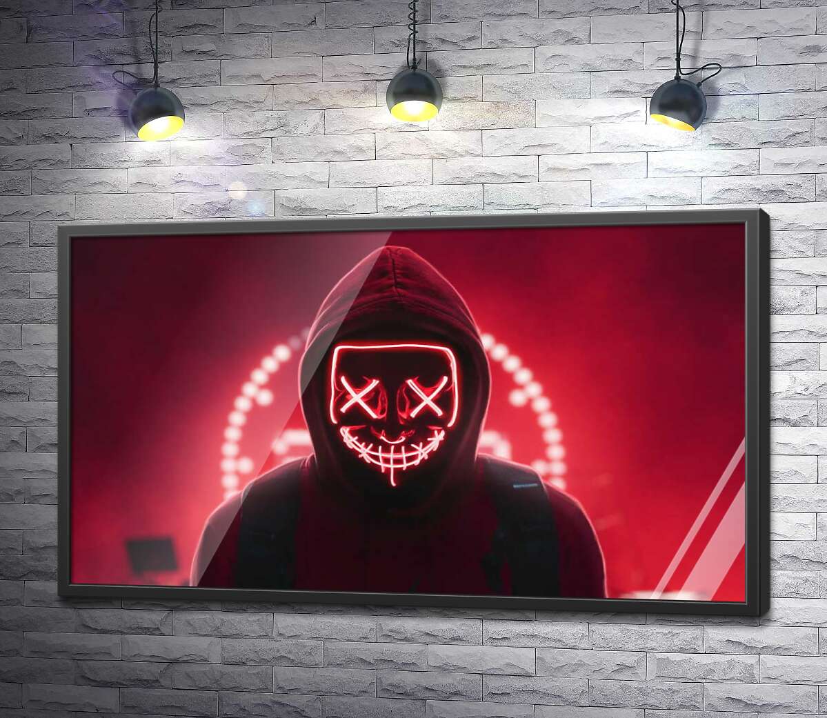 постер Опасность в красном свете маски "Судная ночь"