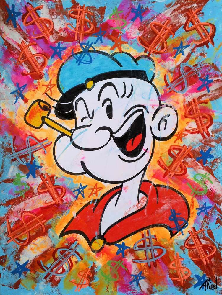 картина-постер Моряк Папай (Popeye) подмигивает