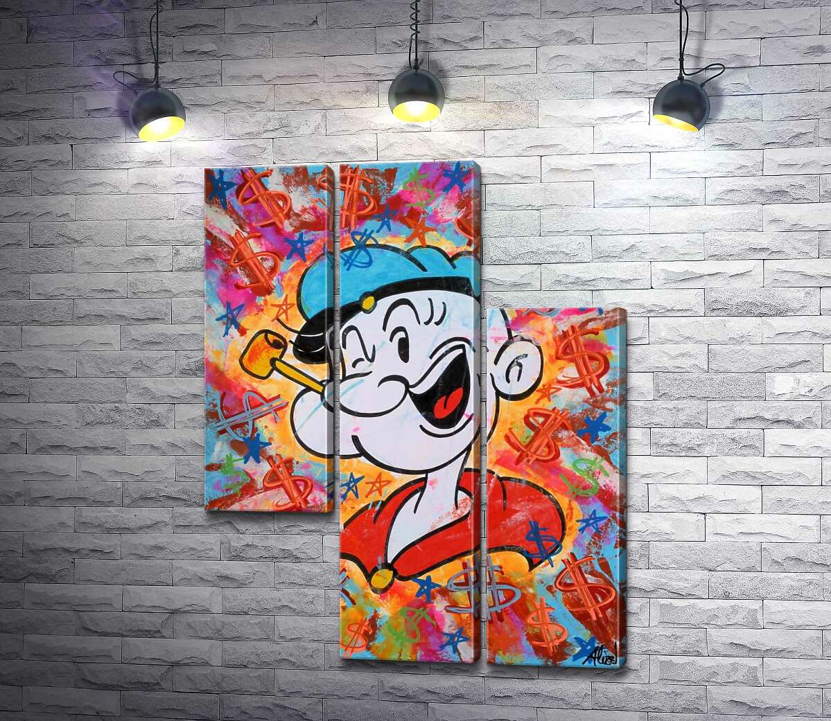 модульная картина Моряк Папай (Popeye) подмигивает (Модуль №13)