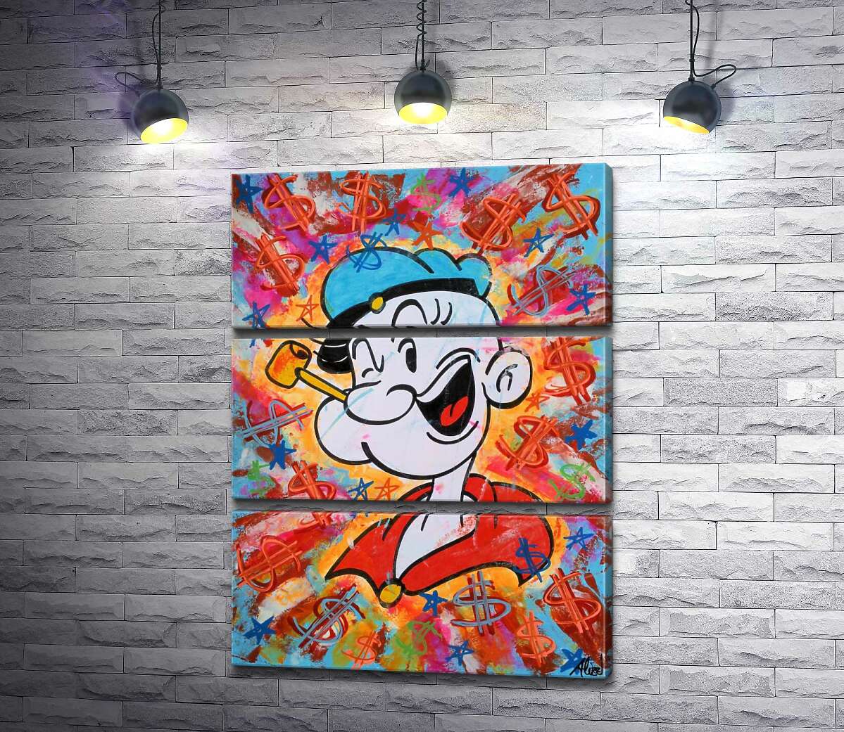 модульная картина Моряк Папай (Popeye) подмигивает (Модуль №15)