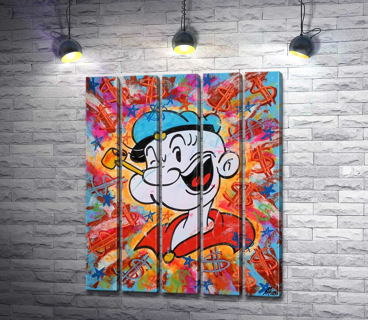 модульная картина Моряк Папай (Popeye) подмигивает (Модуль №26)