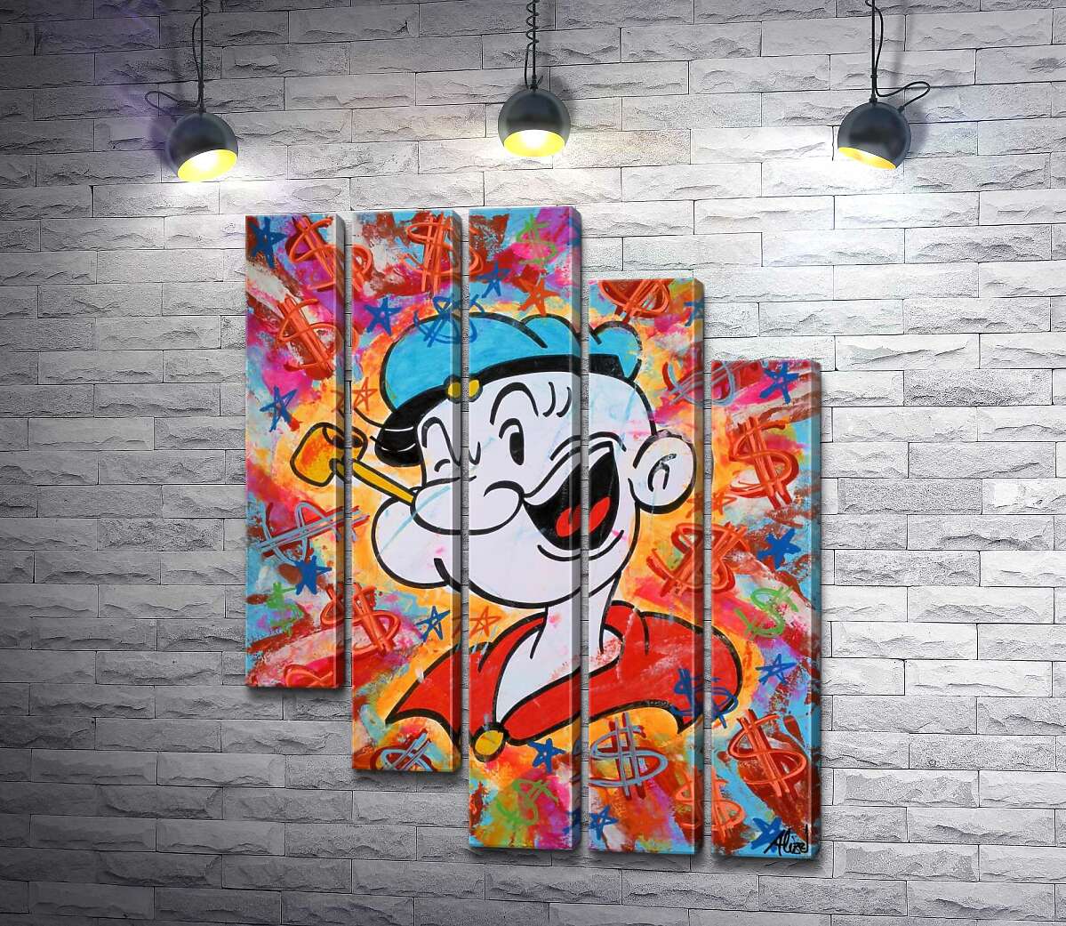 модульная картина Моряк Папай (Popeye) подмигивает (Модуль №28)