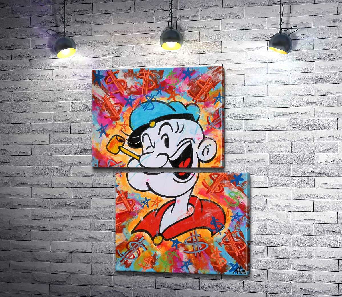 модульная картина Моряк Папай (Popeye) подмигивает (Модуль №8)