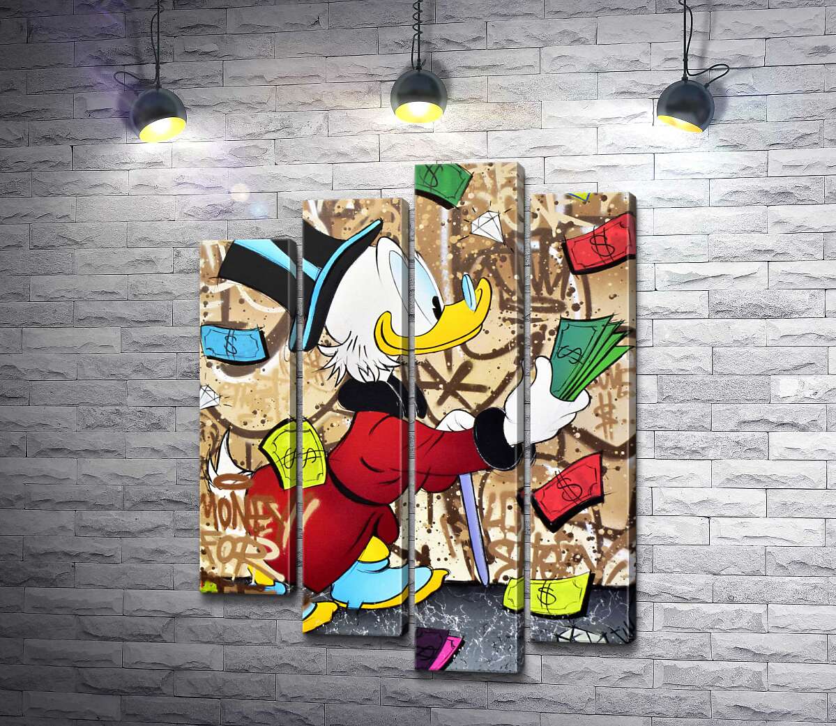 модульная картина Деньги на жизнь: Скрудж МакДак (Scrooge McDuck) (Модуль №3)