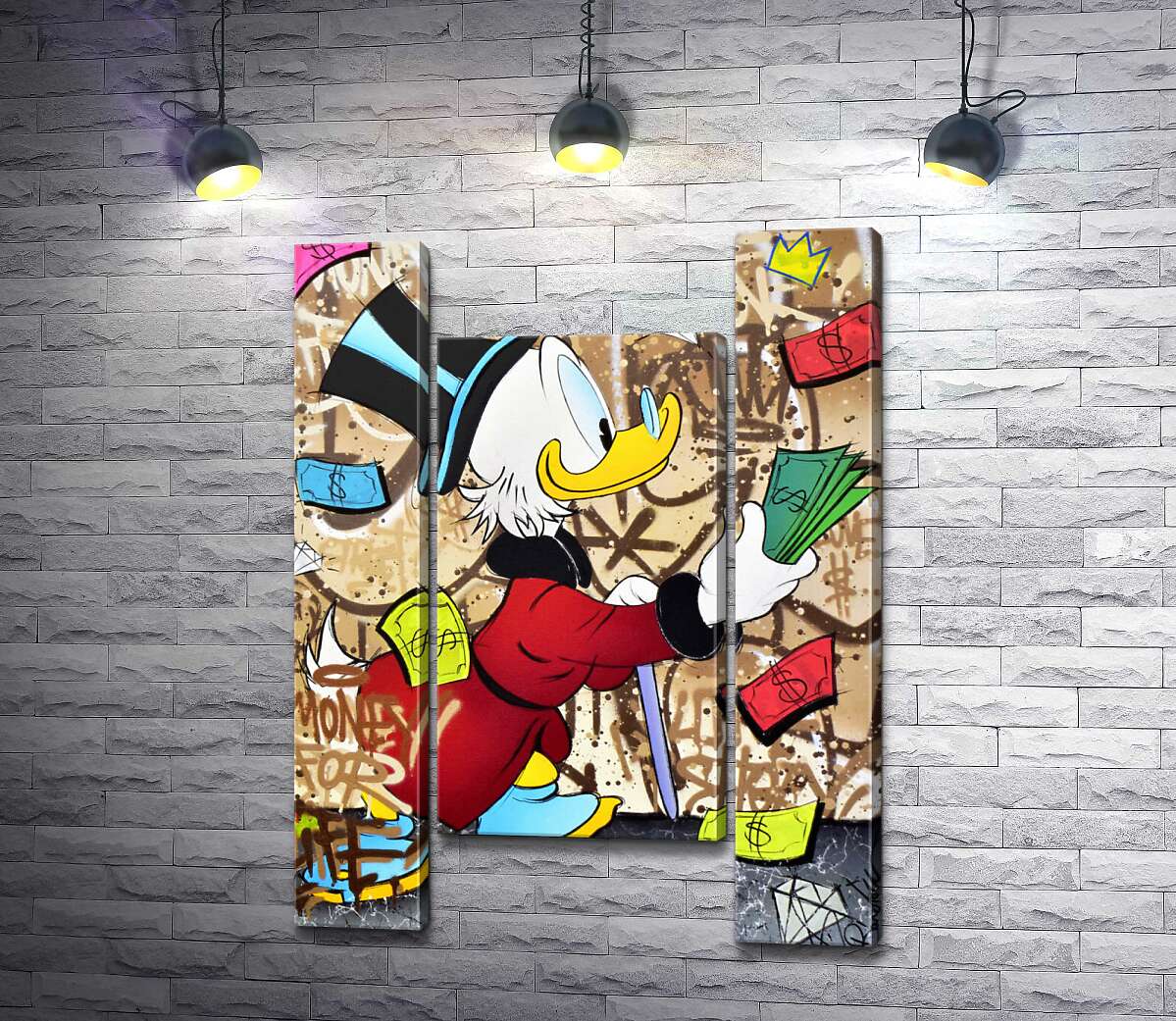 модульная картина Деньги на жизнь: Скрудж МакДак (Scrooge McDuck) (Модуль №11)