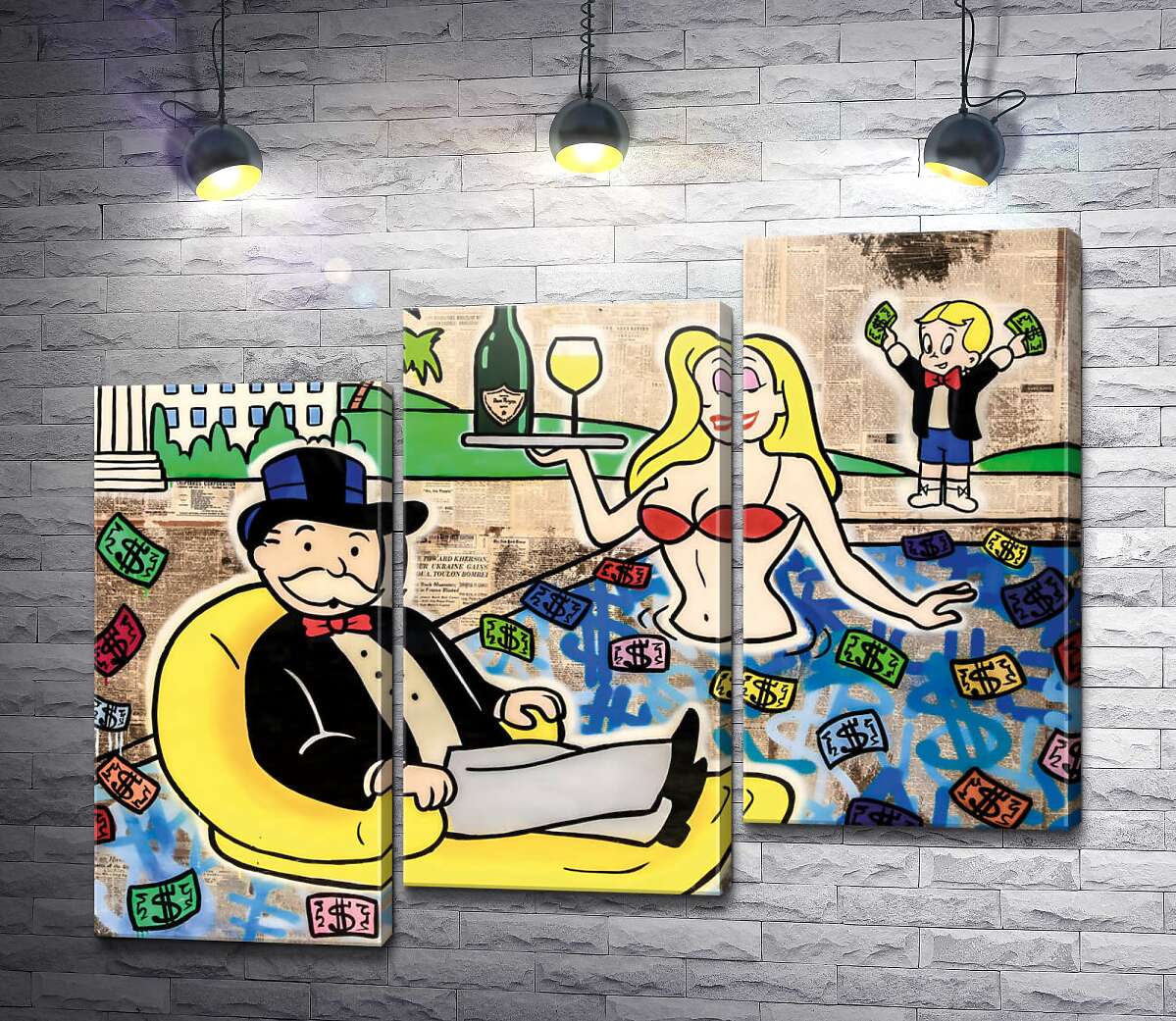 модульная картина Цветной денежный бассейн (Модуль №14) (Colorful Money Pool) – Алек Монополи (Alec Monopoly)