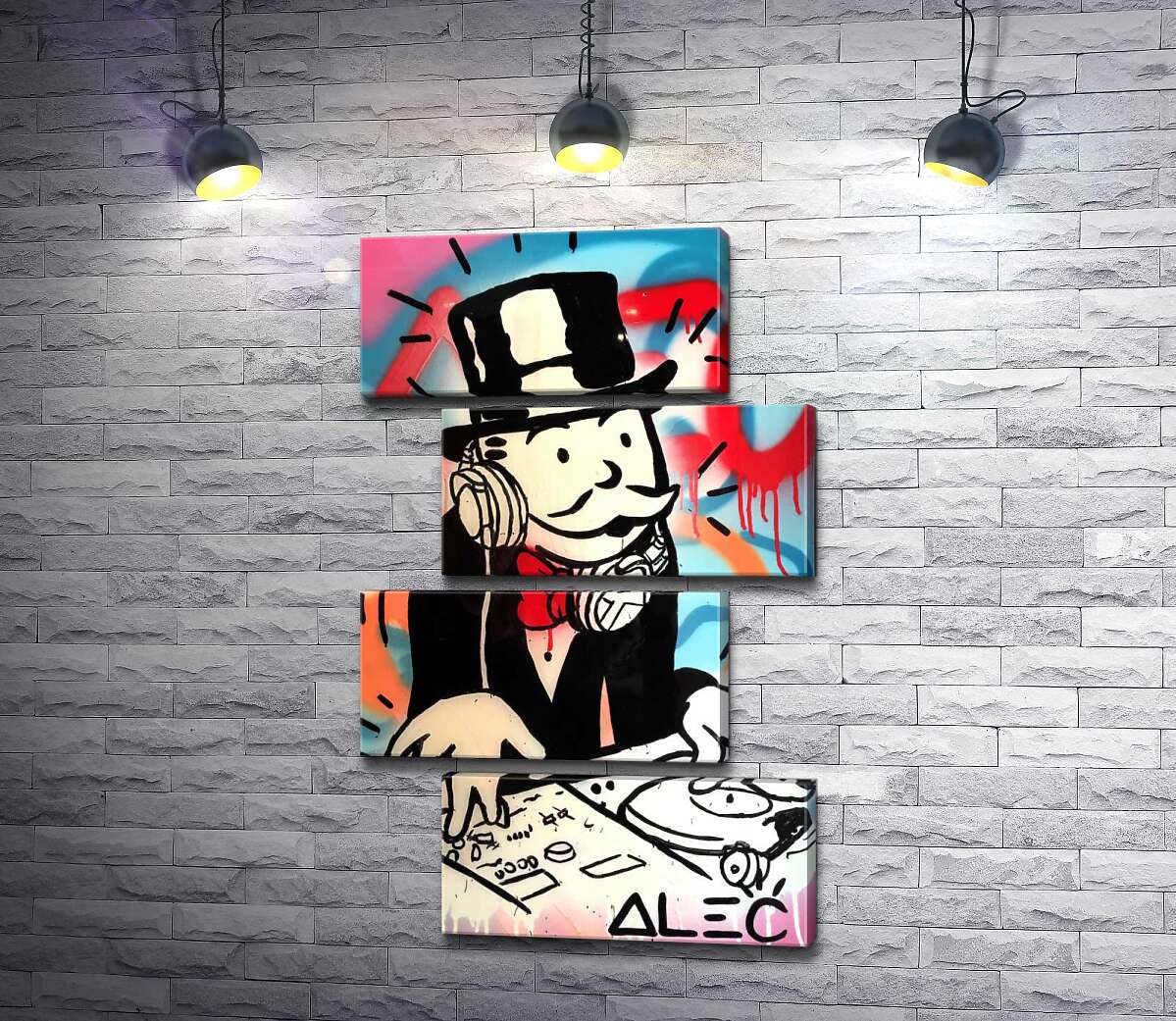 модульна картина Діджей Монополі (DJ Monopoly) (Модуль №23) - Алек Монополі (Alec Monopoly)