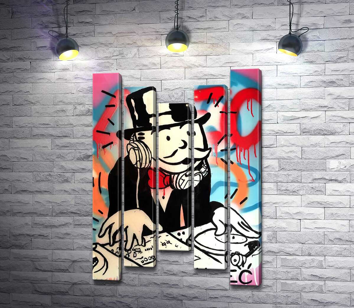 модульна картина Діджей Монополі (DJ Monopoly) (Модуль №27) - Алек Монополі (Alec Monopoly)