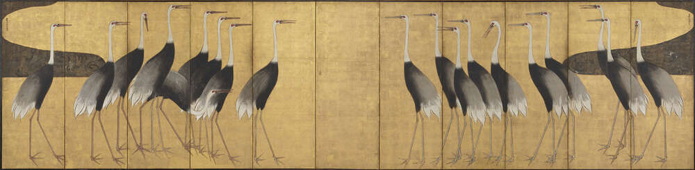 картина-постер Журавлі (Cranes) - Огата Корін (Ogata Korin)