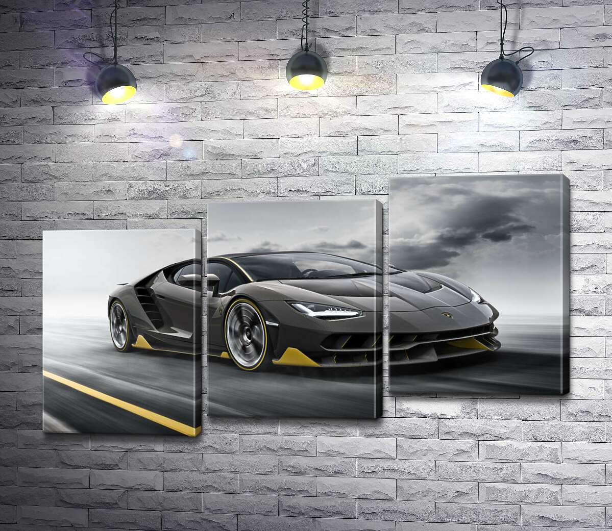 модульная картина Итог столетней работы в юбилейном автомобиле Lamborghini Centenario (Модуль №14)