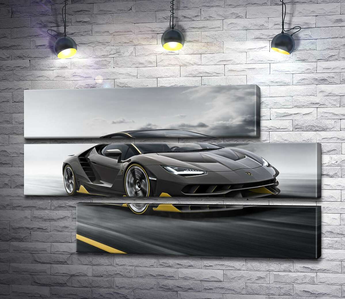 модульна картина Підсумок столітньої роботи в ювілейному автомобілі Lamborghini Centenario (Модуль №16)