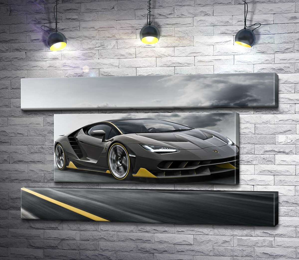 модульна картина Підсумок столітньої роботи в ювілейному автомобілі Lamborghini Centenario (Модуль №18)