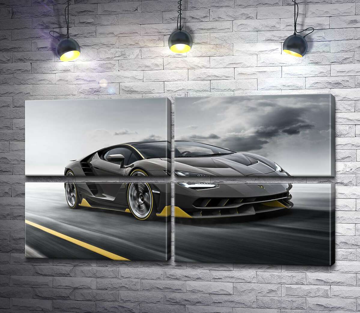 модульна картина Підсумок столітньої роботи в ювілейному автомобілі Lamborghini Centenario (Модуль №25)