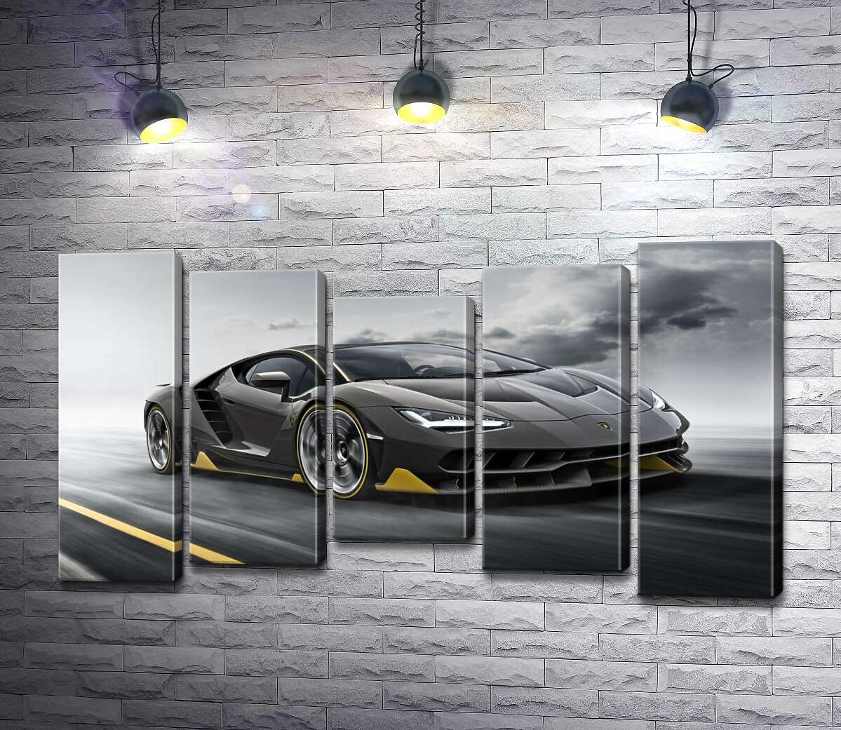 модульная картина Итог столетней работы в юбилейном автомобиле Lamborghini Centenario (Модуль №27)