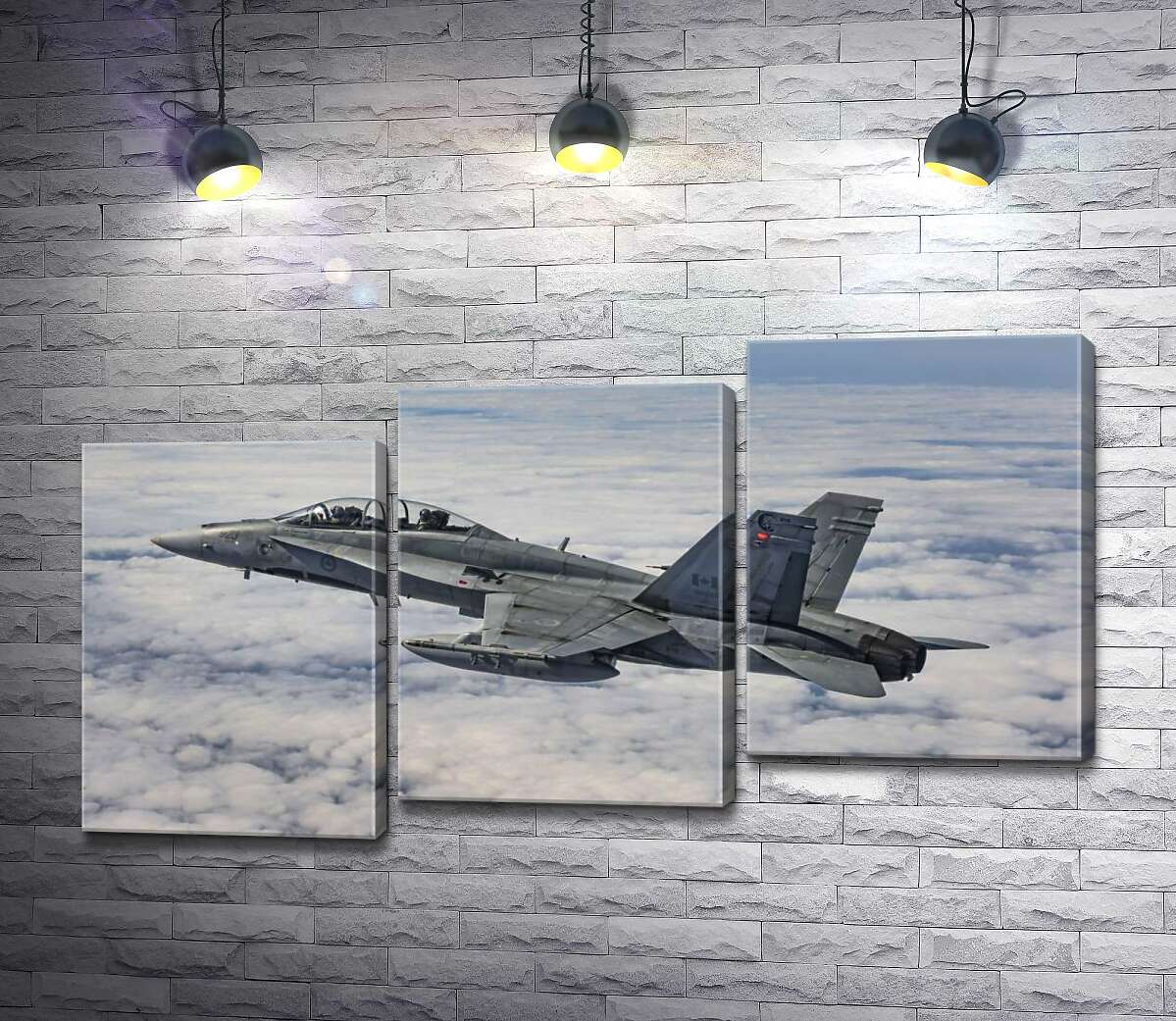 модульна картина Канадський винищувач Mc Donnell Douglas CF-18 Hornet розрізає небесний простір (Модуль №14)