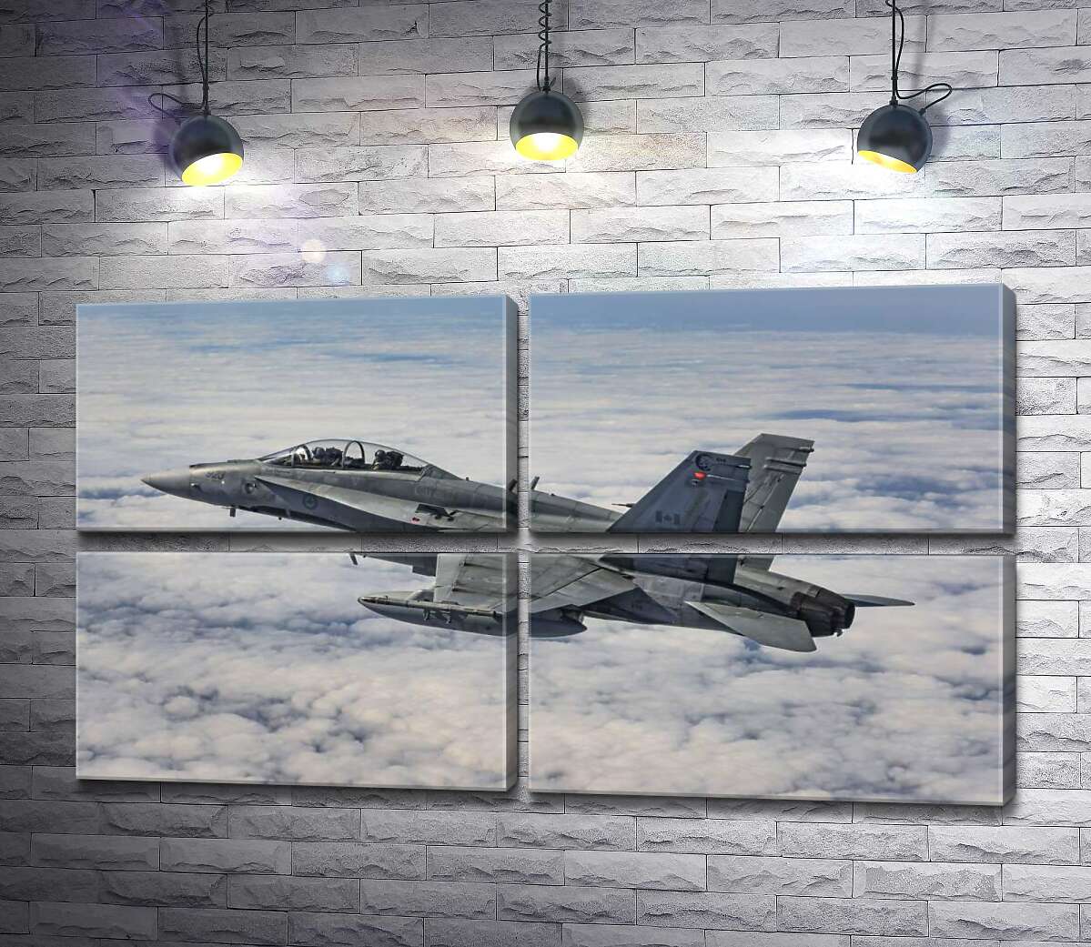 модульна картина Канадський винищувач Mc Donnell Douglas CF-18 Hornet розрізає небесний простір (Модуль №25)