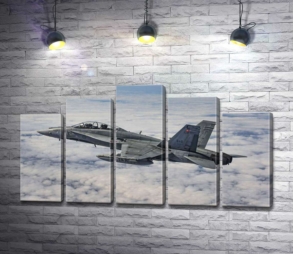модульна картина Канадський винищувач Mc Donnell Douglas CF-18 Hornet розрізає небесний простір (Модуль №29)