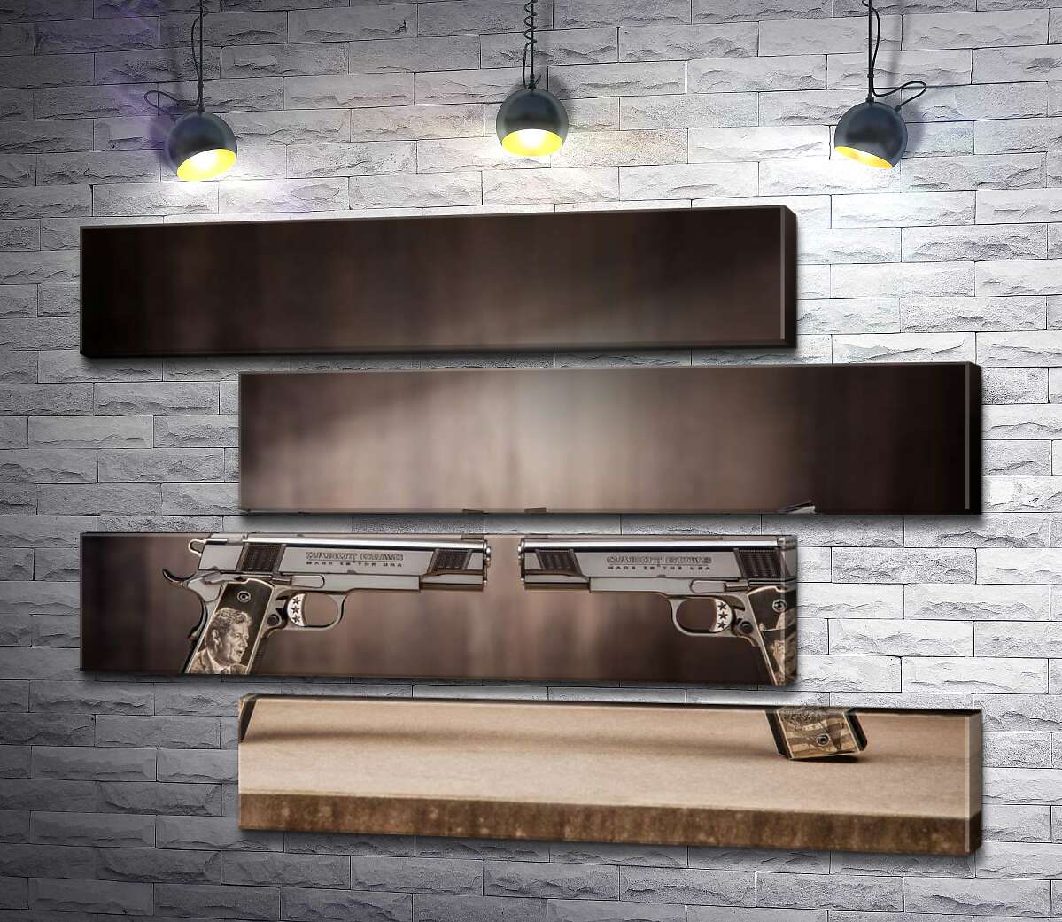 модульная картина Дуэль пистолетов: самозарядные американские M1911 (Модуль №23)