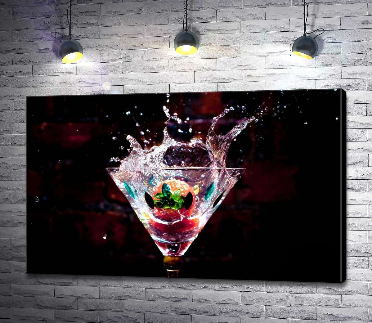 картина Фейерверк цитрусовых в бокале коктейля