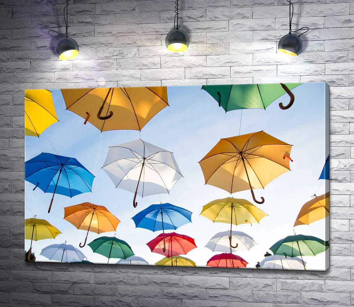 картина Аллея под сводом радужных зонтов