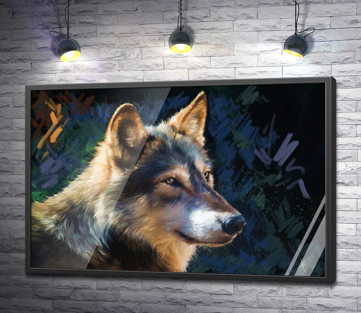 постер Хищный взгляд волка