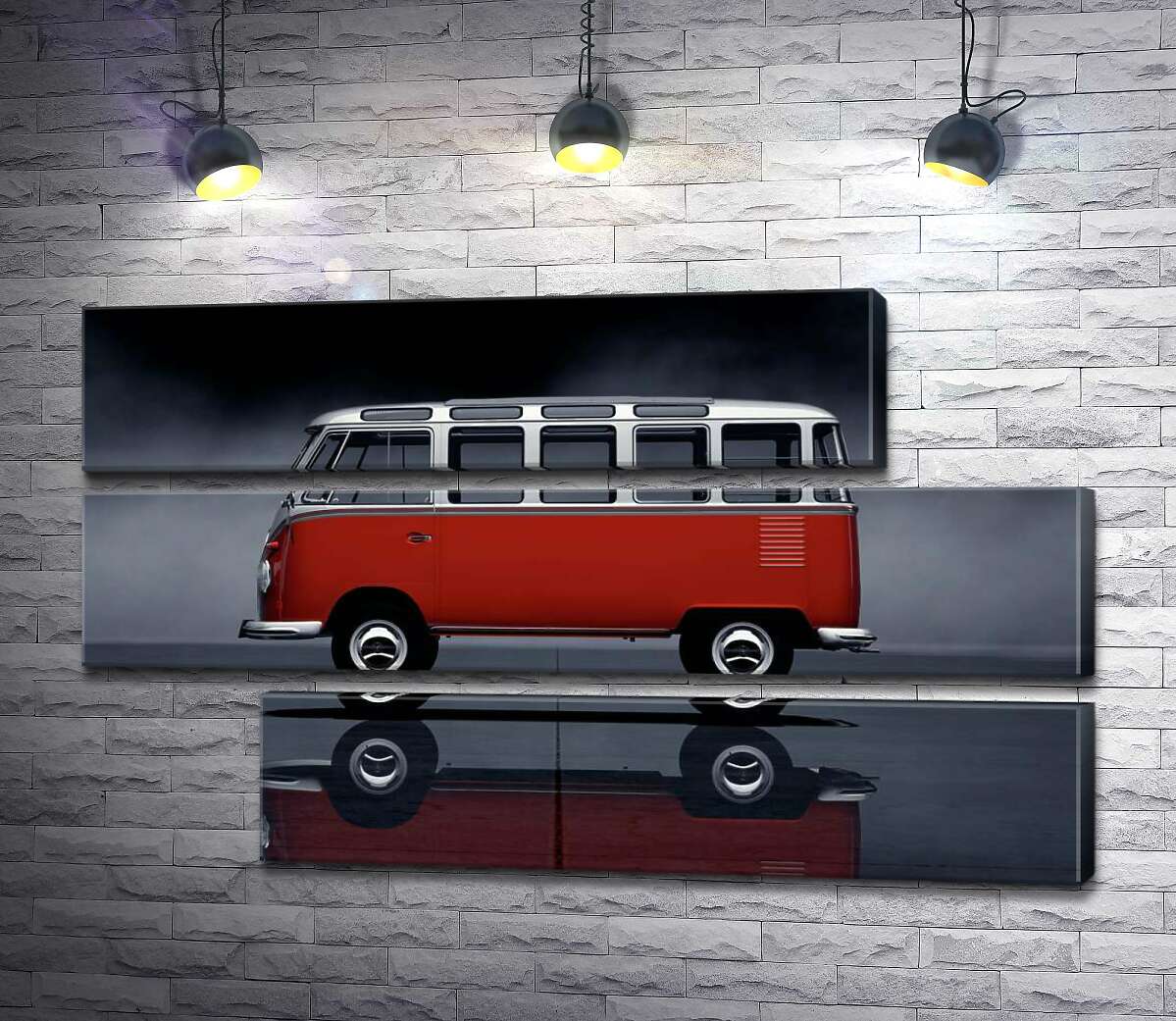 модульна картина Легендарний червоно-білий автобус Volkswagen Van Samba (Модуль №16)