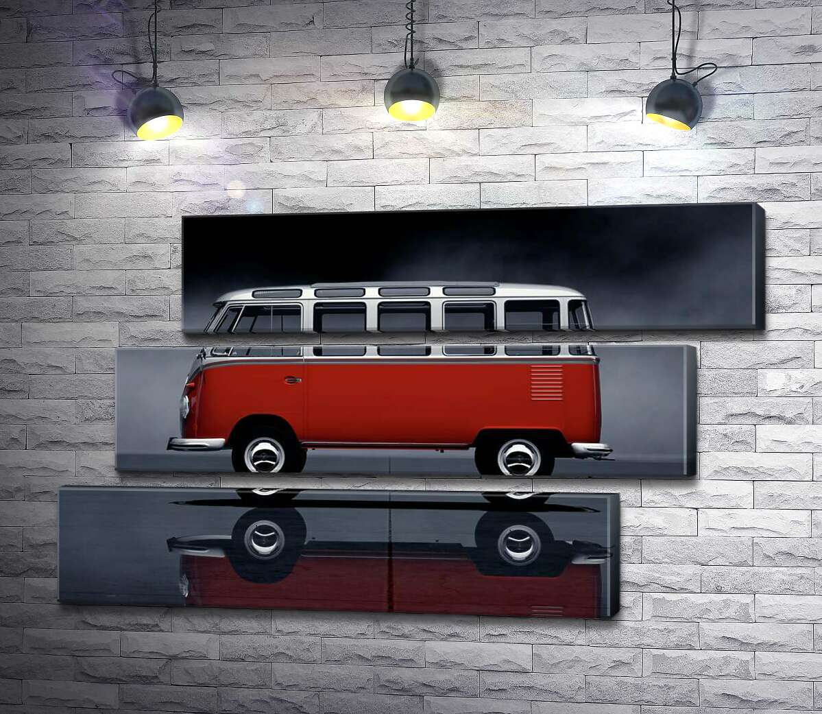 модульна картина Легендарний червоно-білий автобус Volkswagen Van Samba (Модуль №17)