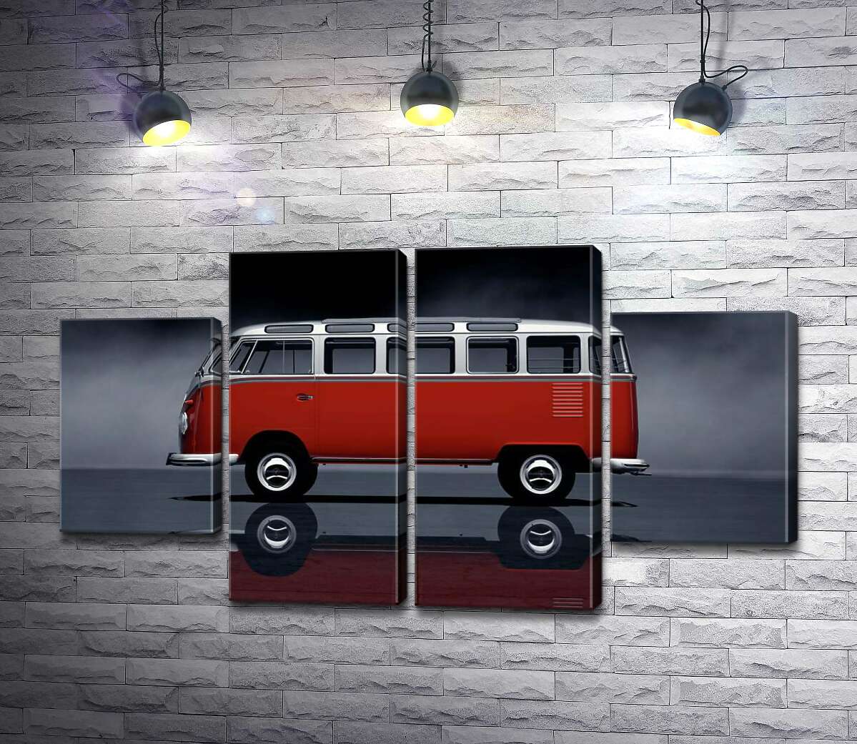 модульна картина Легендарний червоно-білий автобус Volkswagen Van Samba (Модуль №20)