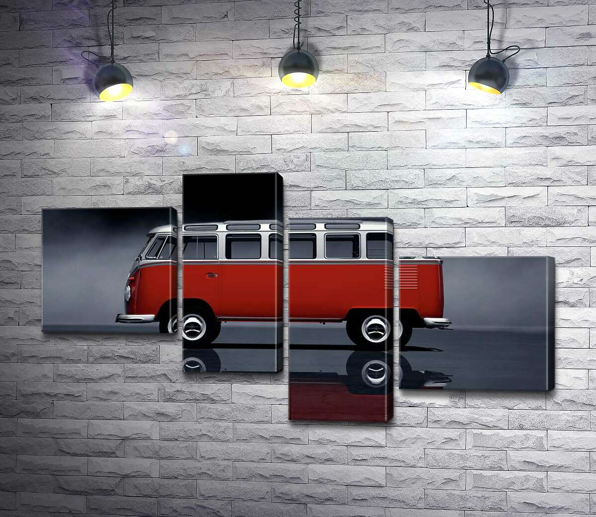 модульна картина Легендарний червоно-білий автобус Volkswagen Van Samba (Модуль №21)