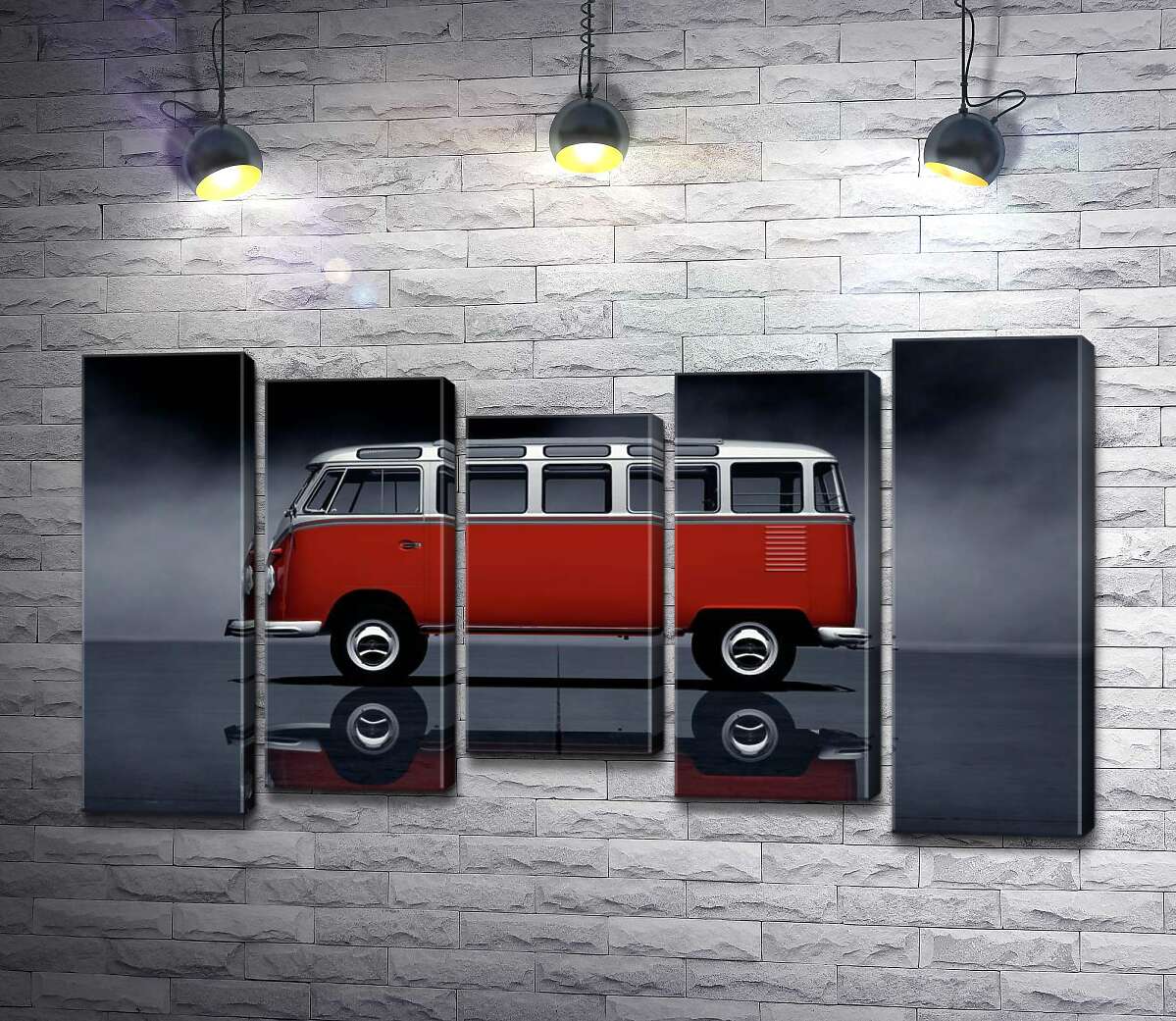 модульна картина Легендарний червоно-білий автобус Volkswagen Van Samba (Модуль №27)