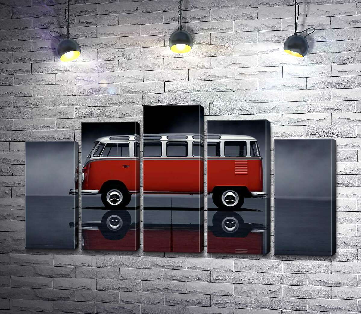 модульна картина Легендарний червоно-білий автобус Volkswagen Van Samba (Модуль №29)
