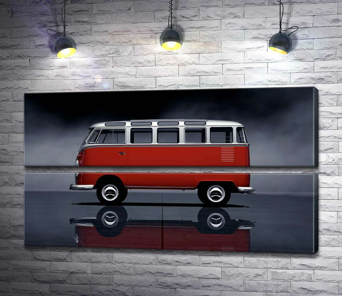 модульна картина Легендарний червоно-білий автобус Volkswagen Van Samba (Модуль №7)