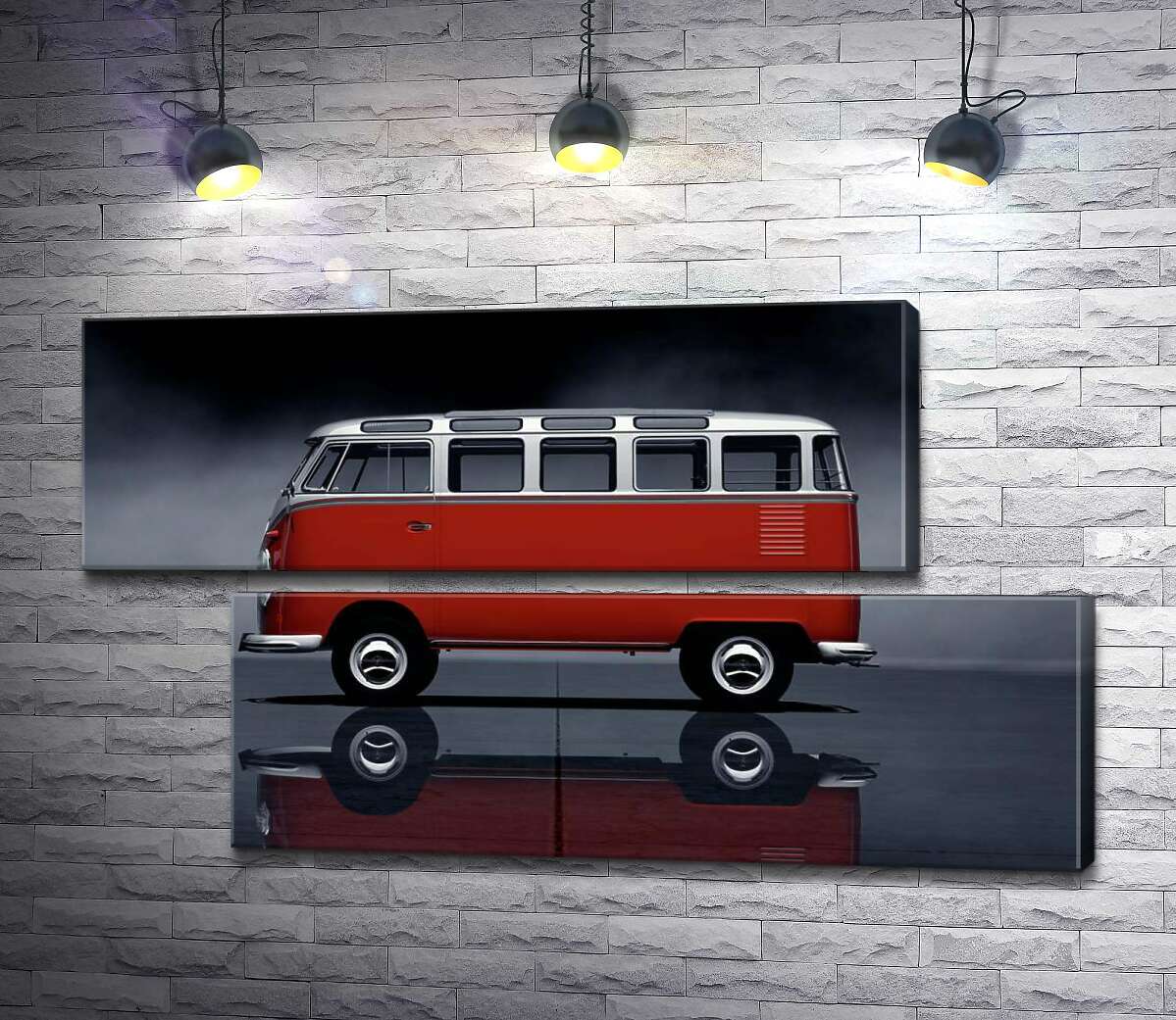 модульна картина Легендарний червоно-білий автобус Volkswagen Van Samba (Модуль №8)