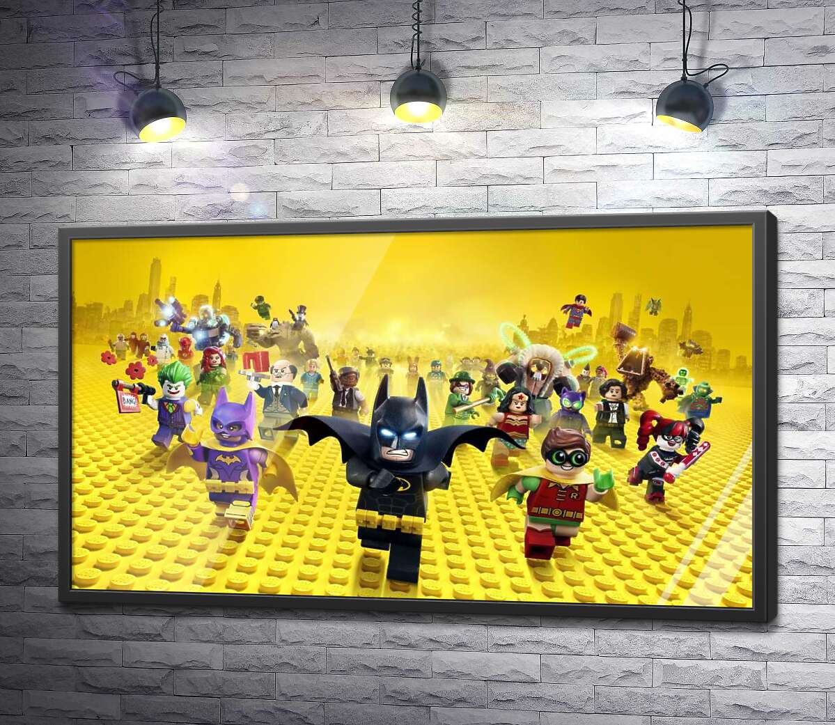постер Лего Бэтмен спешит спасать мир на постере к фильму "Lego Фильм: Бэтмен" (The Lego Batman Movie)