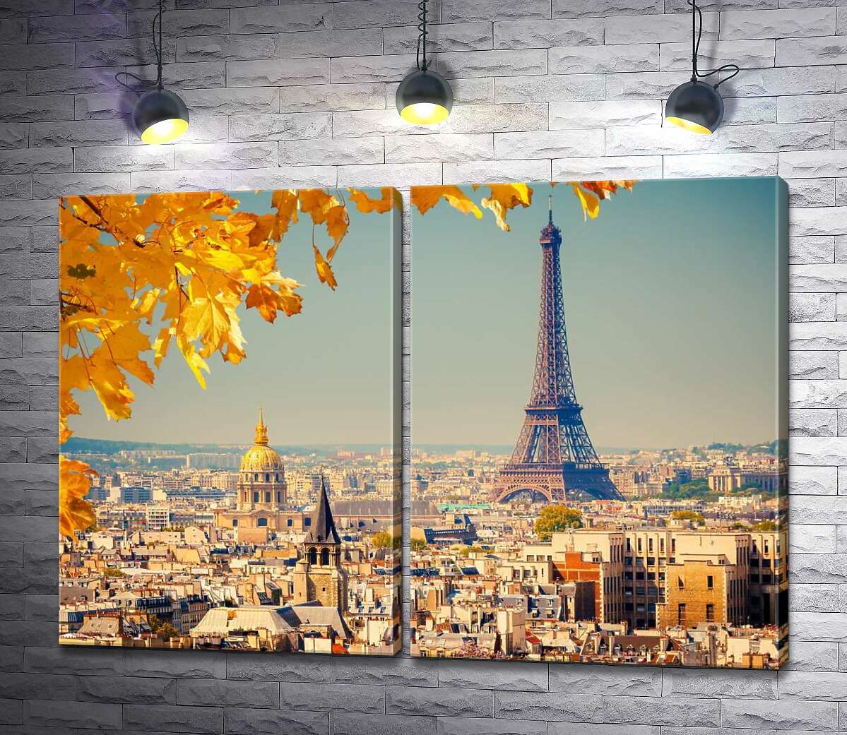 модульная картина Теплый день в осеннем Париже
