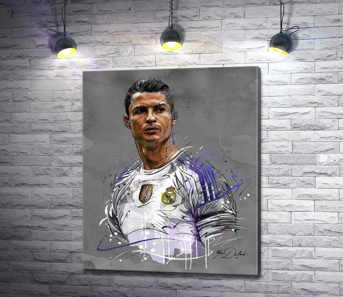 картина Футболист "Реал Мадрида" (Real Madrid) Криштиану Роналду (Cristiano Ronaldo) смотрит вдаль