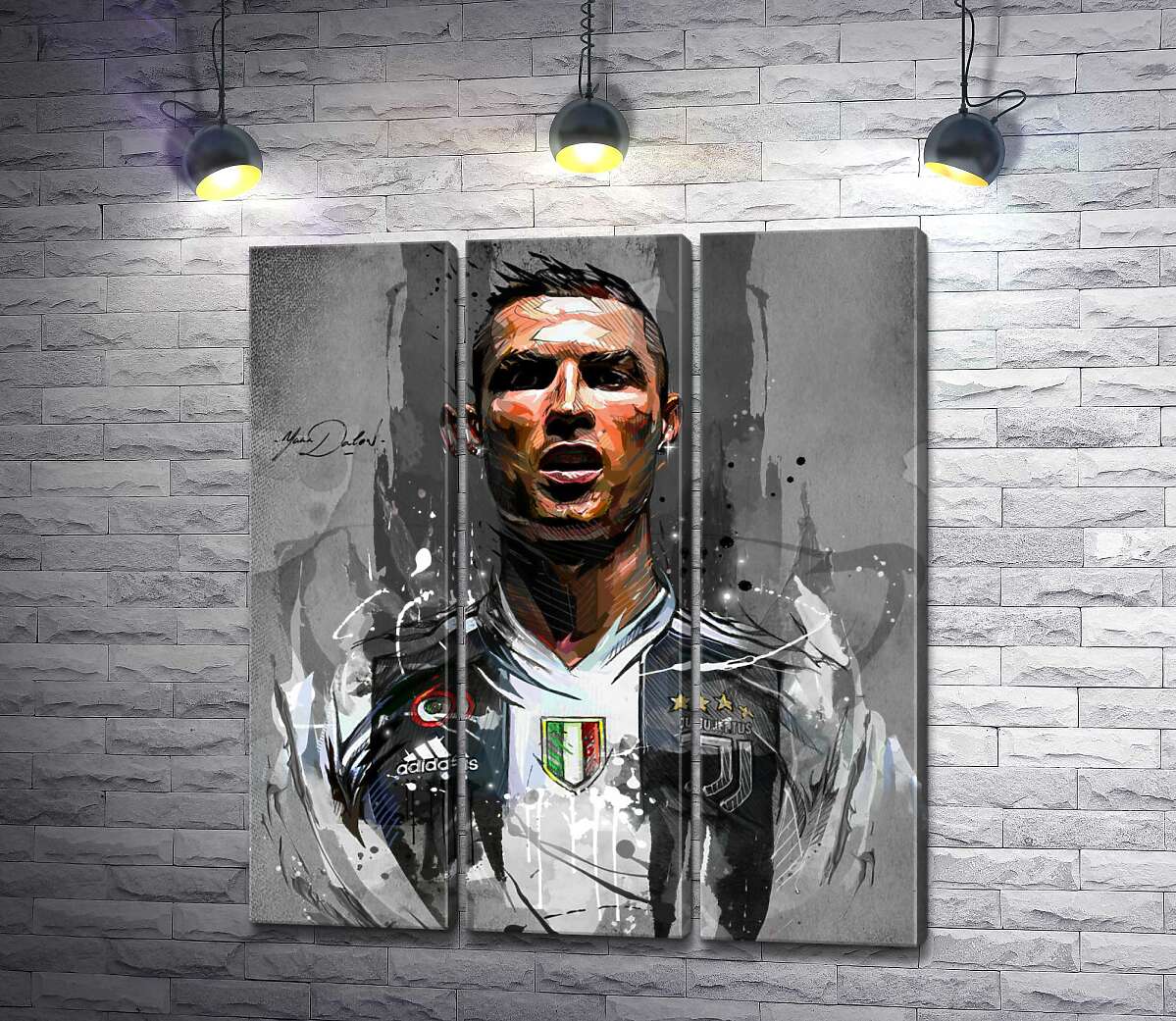 модульна картина Легендарний футболіст Кріштіану Роналду (Cristiano Ronaldo) в азарті гри (Модуль №2)