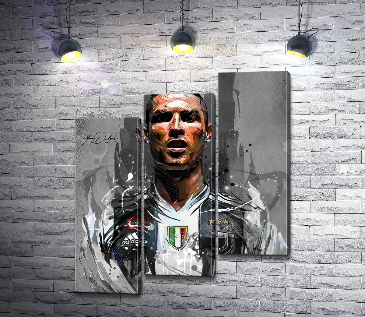 модульна картина Легендарний футболіст Кріштіану Роналду (Cristiano Ronaldo) в азарті гри (Модуль №14)
