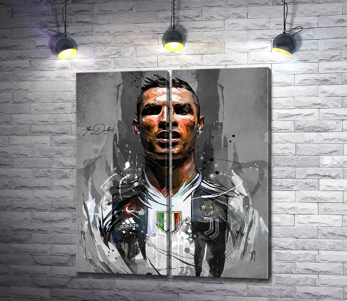 модульная картина Легендарный футболист Криштиану Роналду (Cristiano Ronaldo) в азарте игры