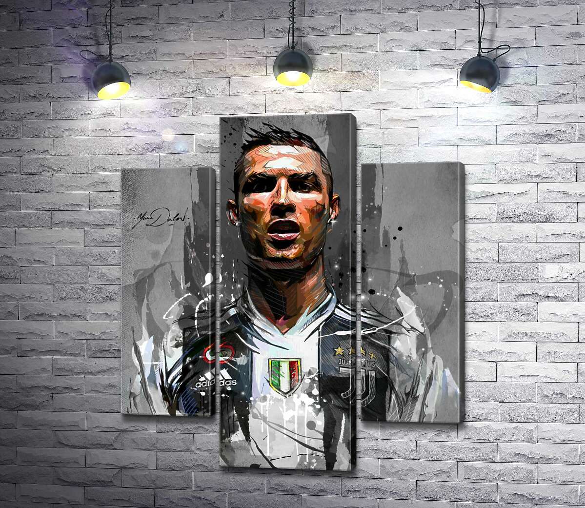 модульна картина Легендарний футболіст Кріштіану Роналду (Cristiano Ronaldo) в азарті гри (Модуль №10)