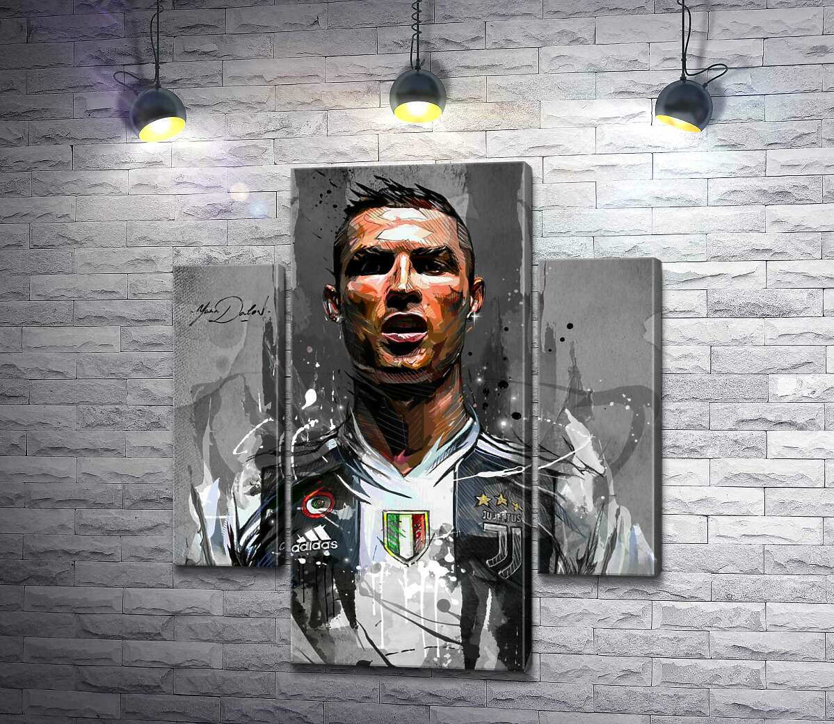 модульна картина Легендарний футболіст Кріштіану Роналду (Cristiano Ronaldo) в азарті гри (Модуль №5)