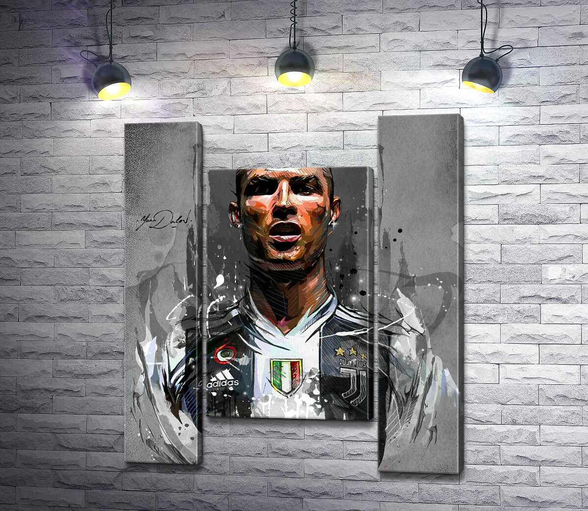 модульна картина Легендарний футболіст Кріштіану Роналду (Cristiano Ronaldo) в азарті гри (Модуль №11)
