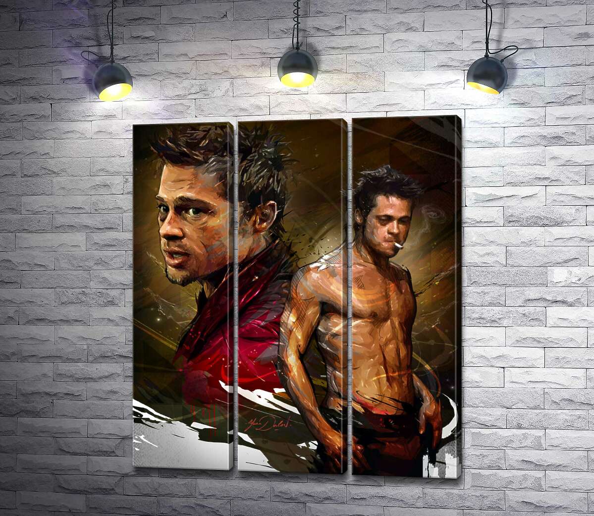 модульна картина Актор Бред Пітт (Brad Pitt) у головній ролі фільму "Бійцівський клуб" (Fight club)