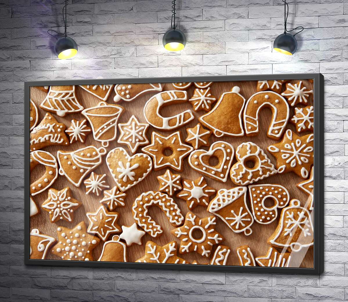 постер Рождественский орнамент имбирного печенья